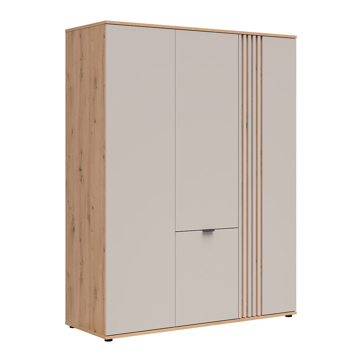Armoire 4 portes Ezra Cachemire et Bois