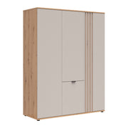 Armoire 4 portes Ezra Cachemire et Bois