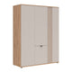 Armoire 4 portes Ezra Cachemire et Bois