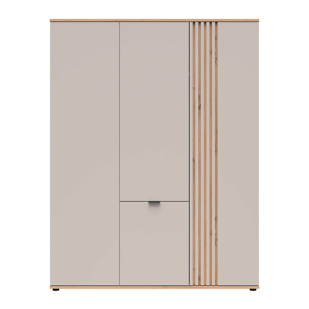 Armoire 4 portes Ezra Cachemire et Bois - vue 4