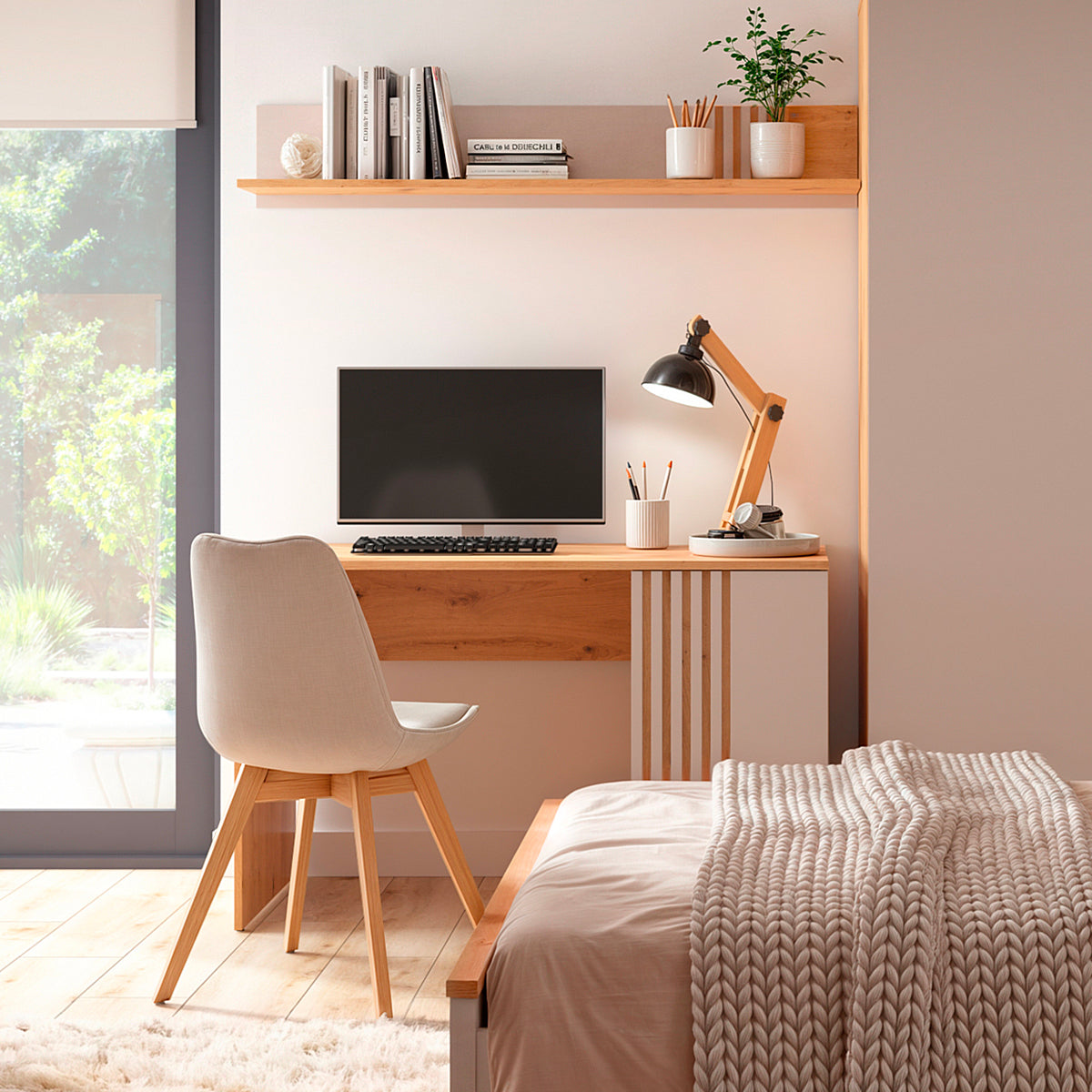 Bureau 1 porte Ezra Cachemire et Bois - vue 2