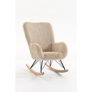 Fauteuil d'allaitement à bascule tissu peluche Vipack Rocky Beige