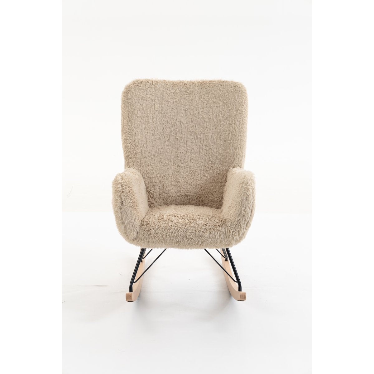 Fauteuil d'allaitement à bascule tissu peluche Vipack Rocky Beige - vue 2