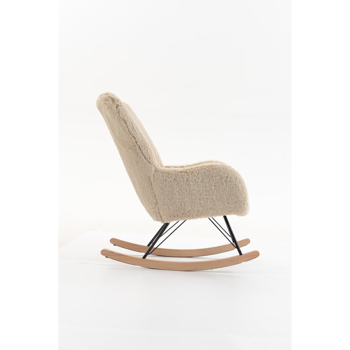 Fauteuil d'allaitement à bascule tissu peluche Vipack Rocky Beige - vue 3