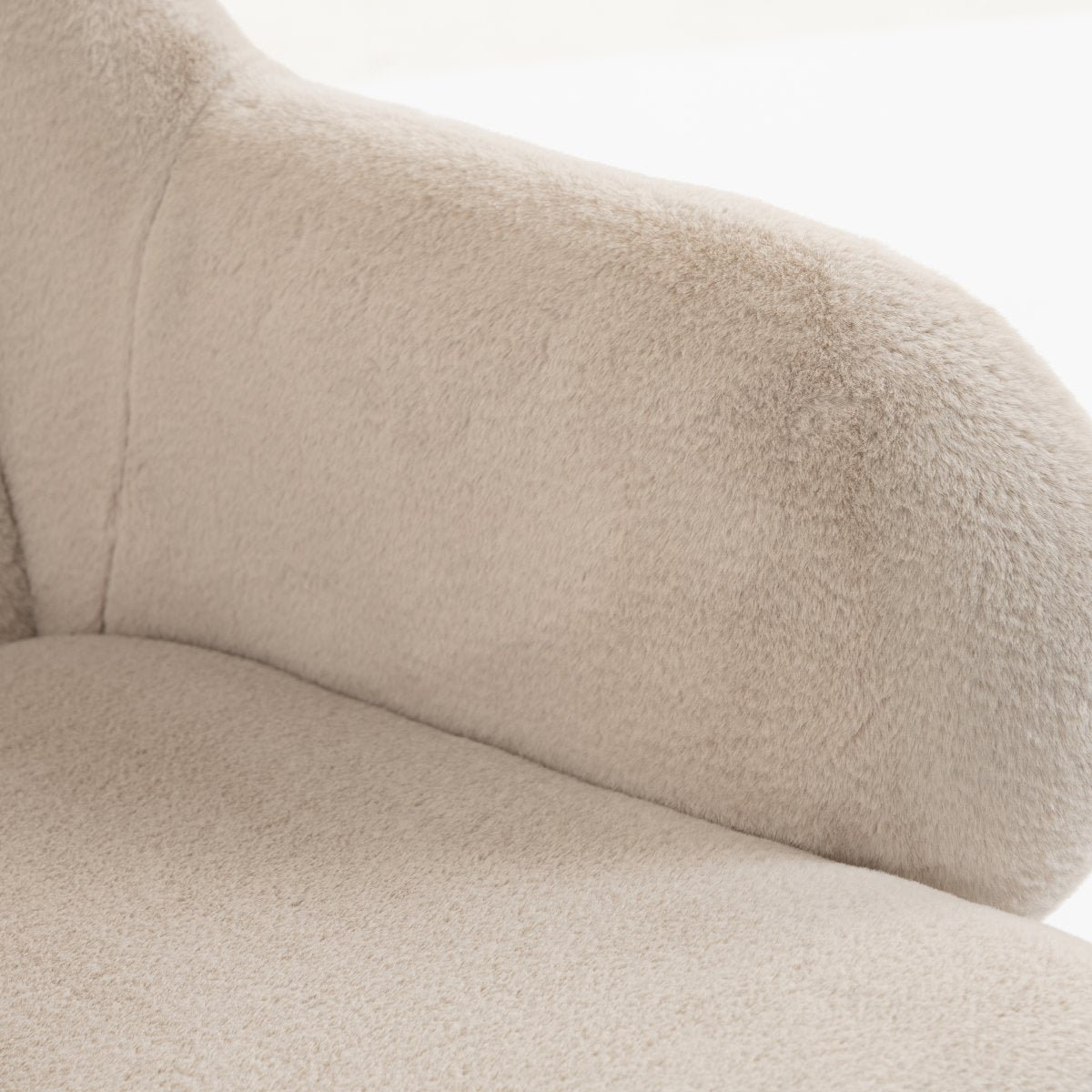 Fauteuil d'allaitement à bascule tissu peluche Vipack Rocky Beige et pieds noyer - vue 5