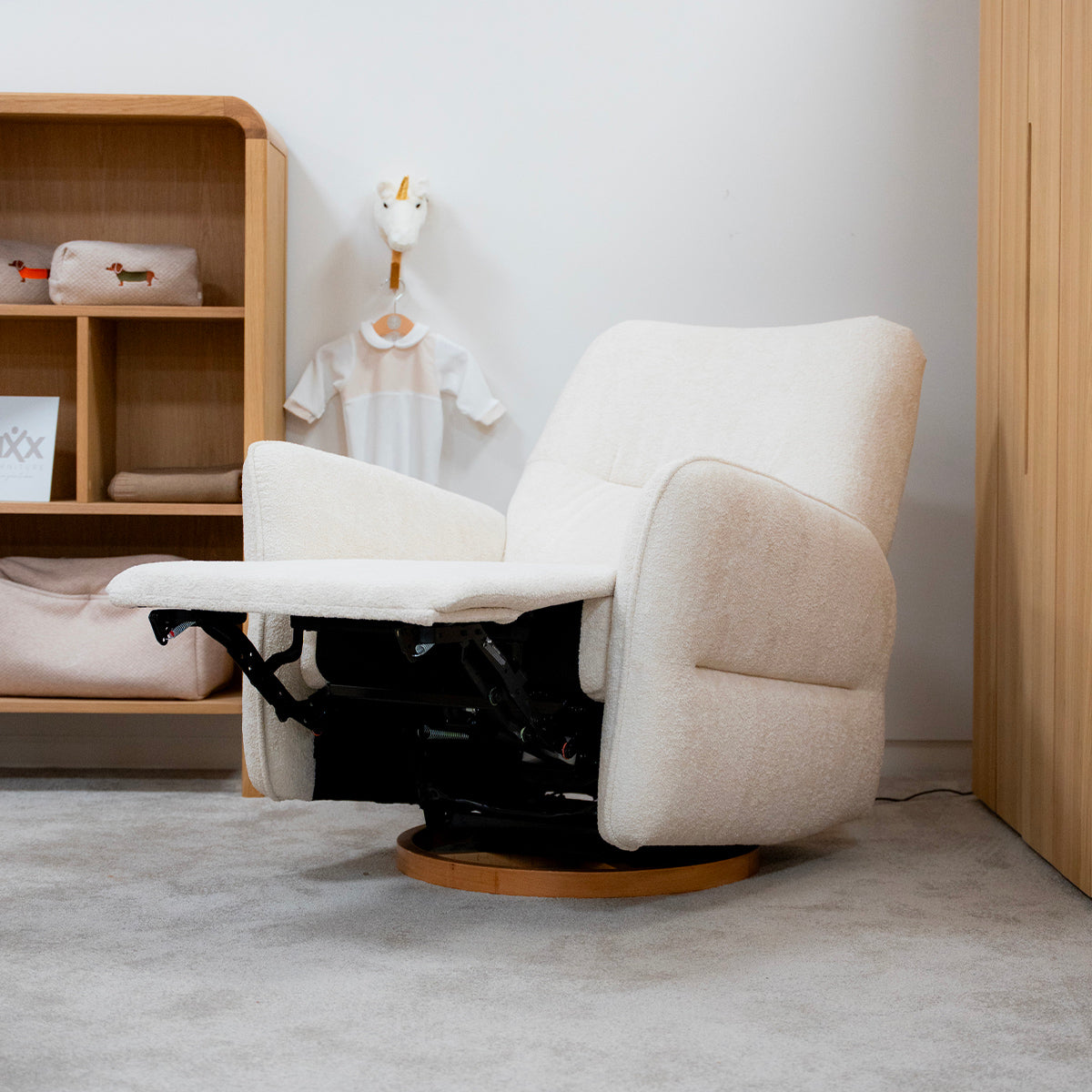 Fauteuil relax électrique tissu bouclé Vipack Rocky Beige