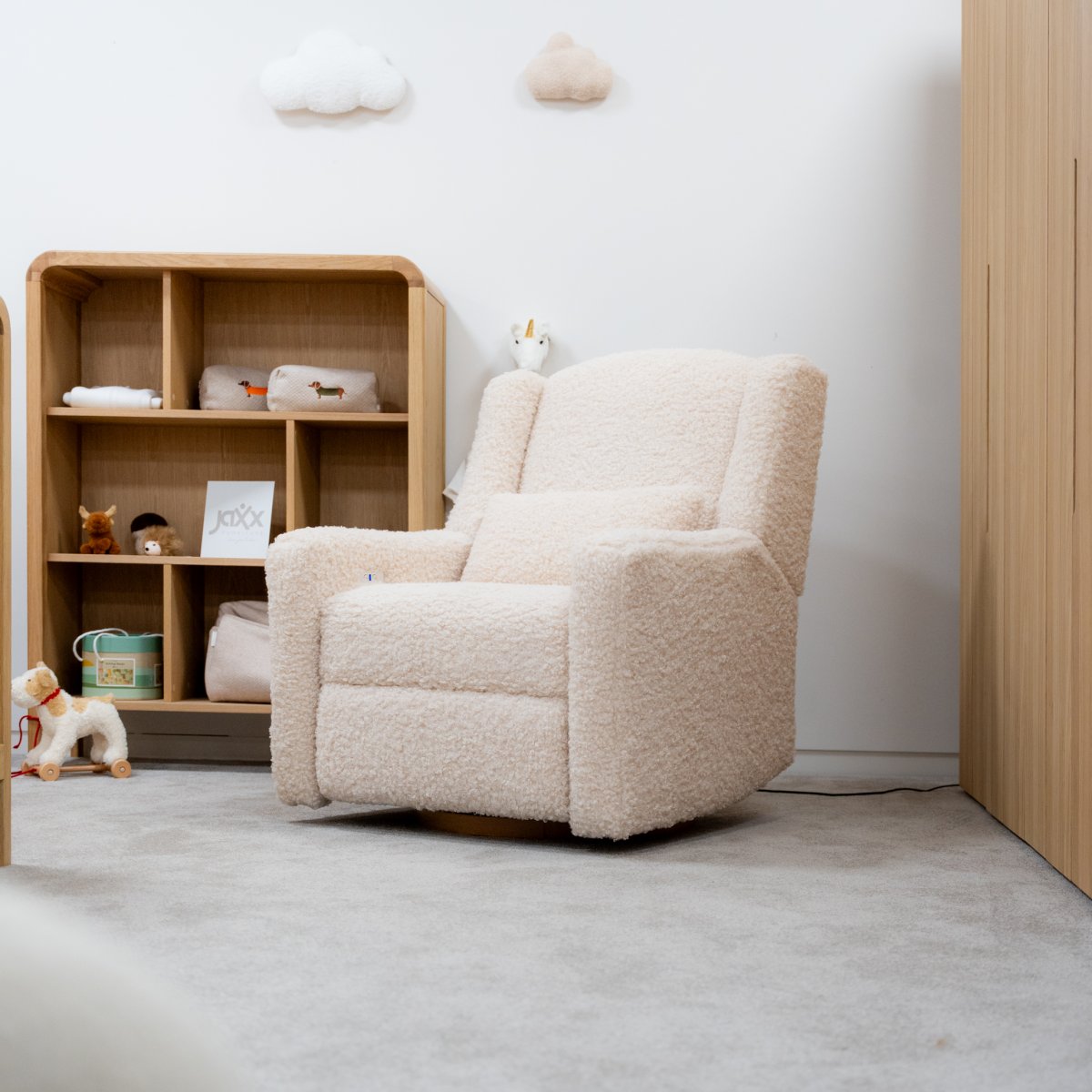 Fauteuil relax électrique tissu bouclette Vipack Rocky Beige - vue 7