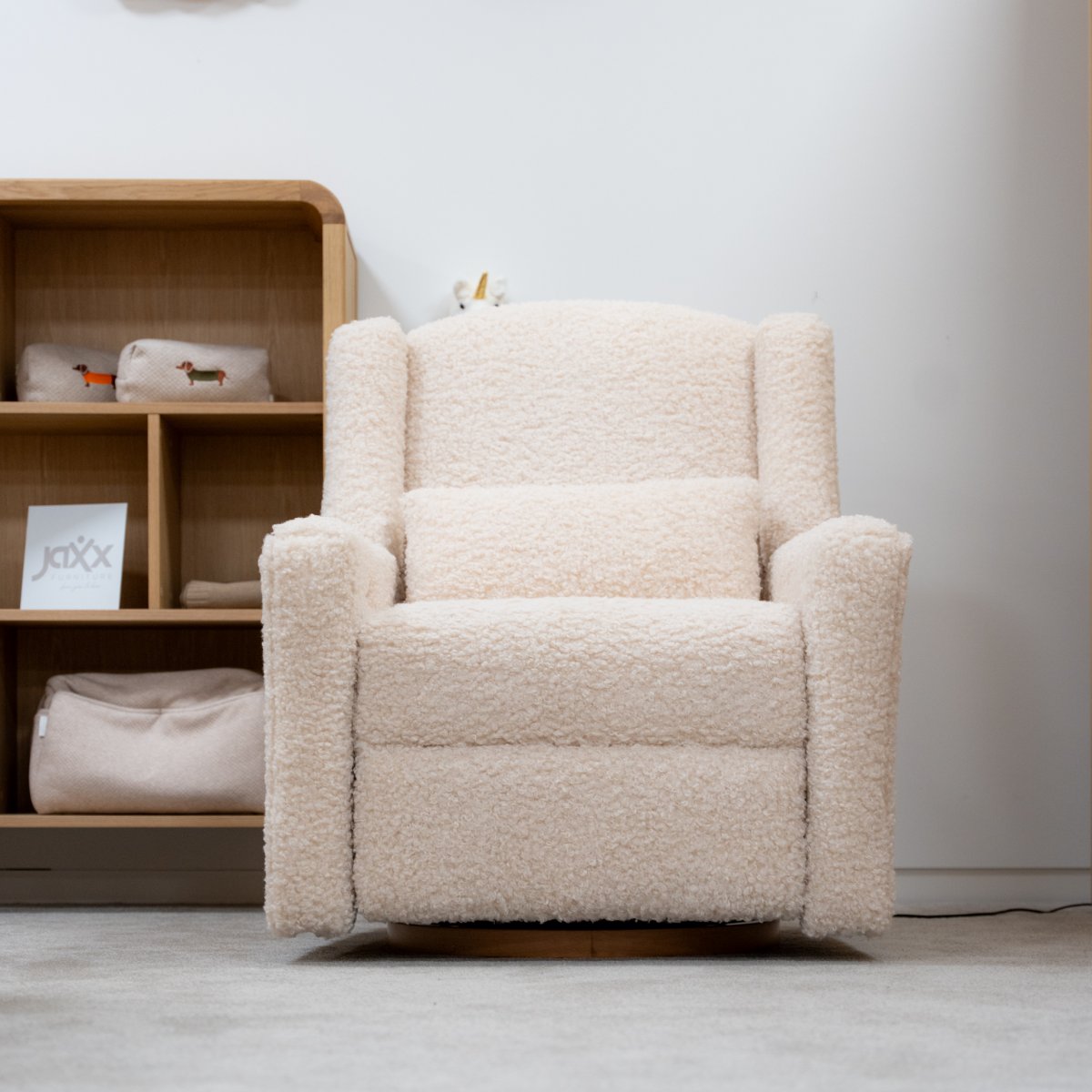 Fauteuil relax électrique tissu bouclette Vipack Rocky Beige - vue 8