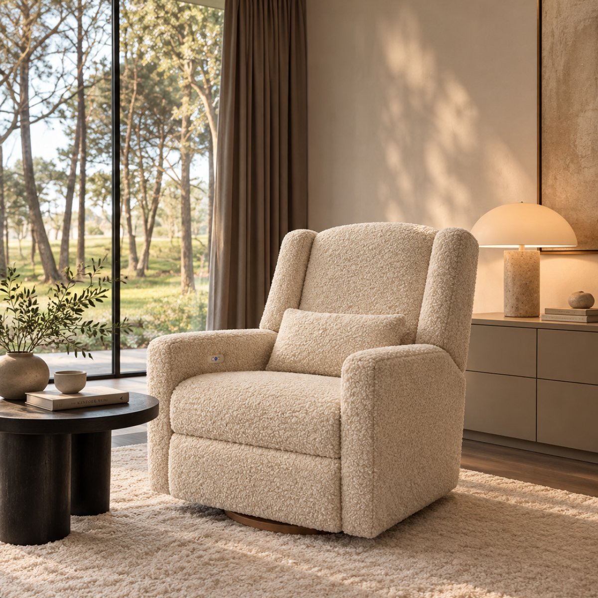 Fauteuil relax électrique tissu bouclette Vipack Rocky Beige - vue 2