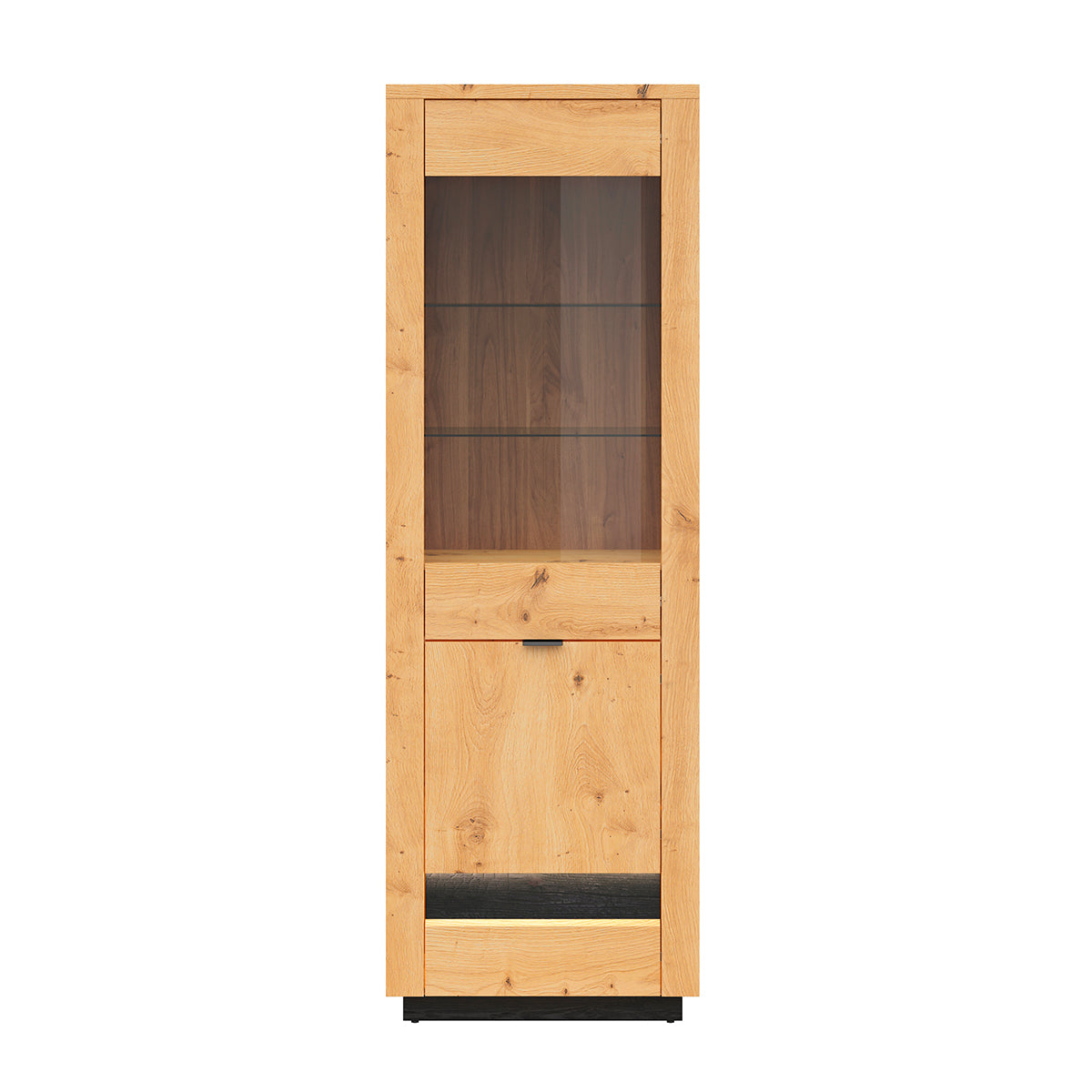 Vitrine 2 portes avec LED Glenn Bois et Noir - vue 3