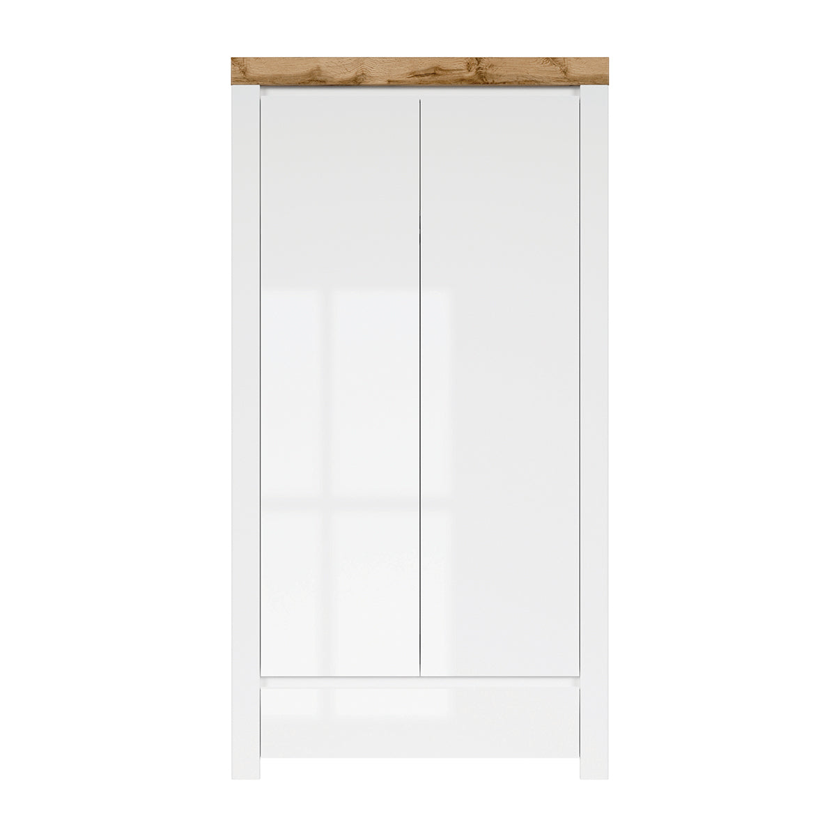 Armoire 2 portes 1 tiroir Hella Blanc et Bois - vue 2