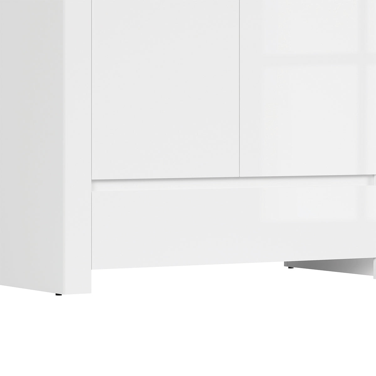 Armoire 2 portes 1 tiroir Hella Blanc et Bois - vue 4