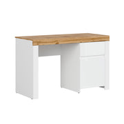 Bureau 1 porte 1 tiroir Hella Blanc et Bois - vue 2