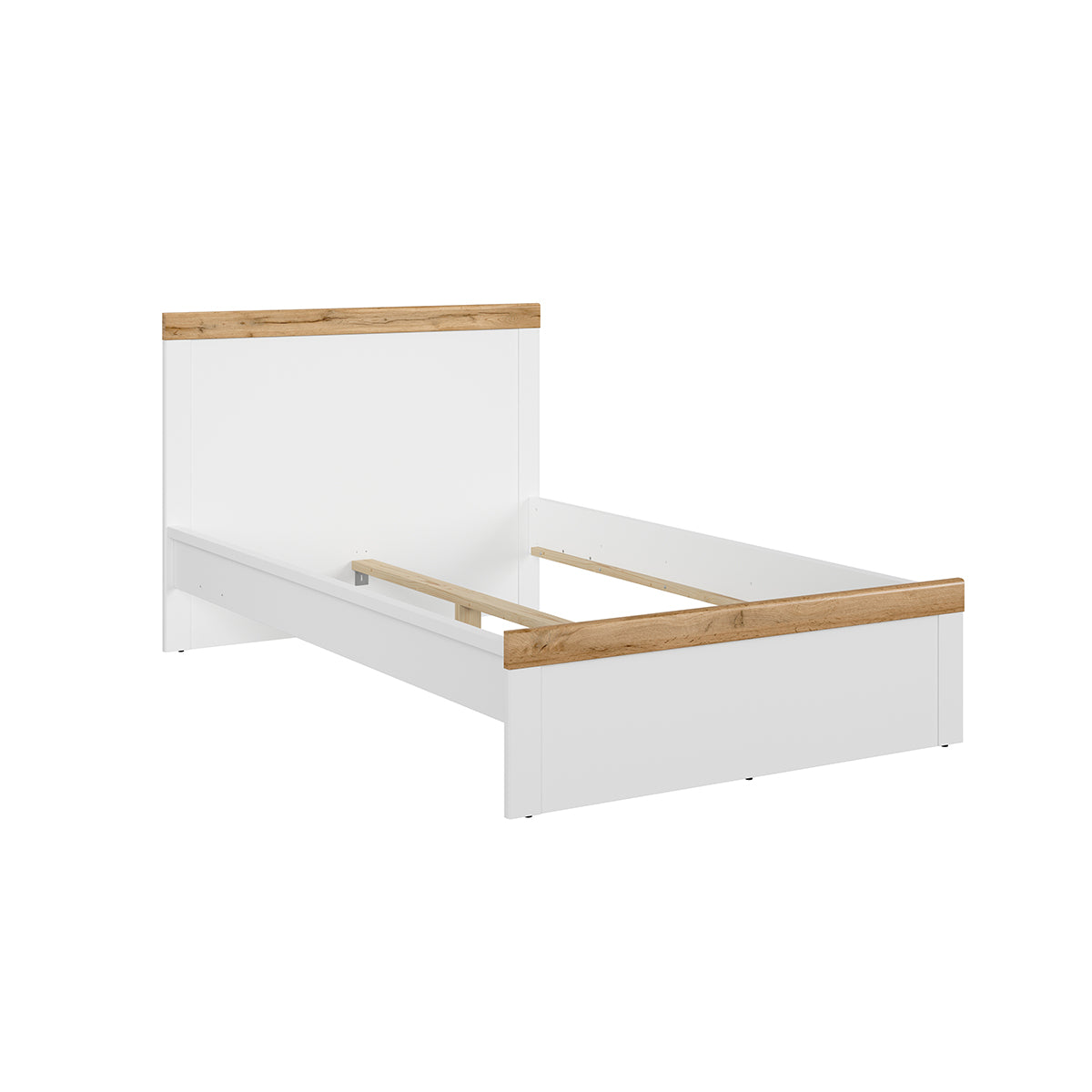 Lit 120x200 Hella Blanc et Bois - vue 2