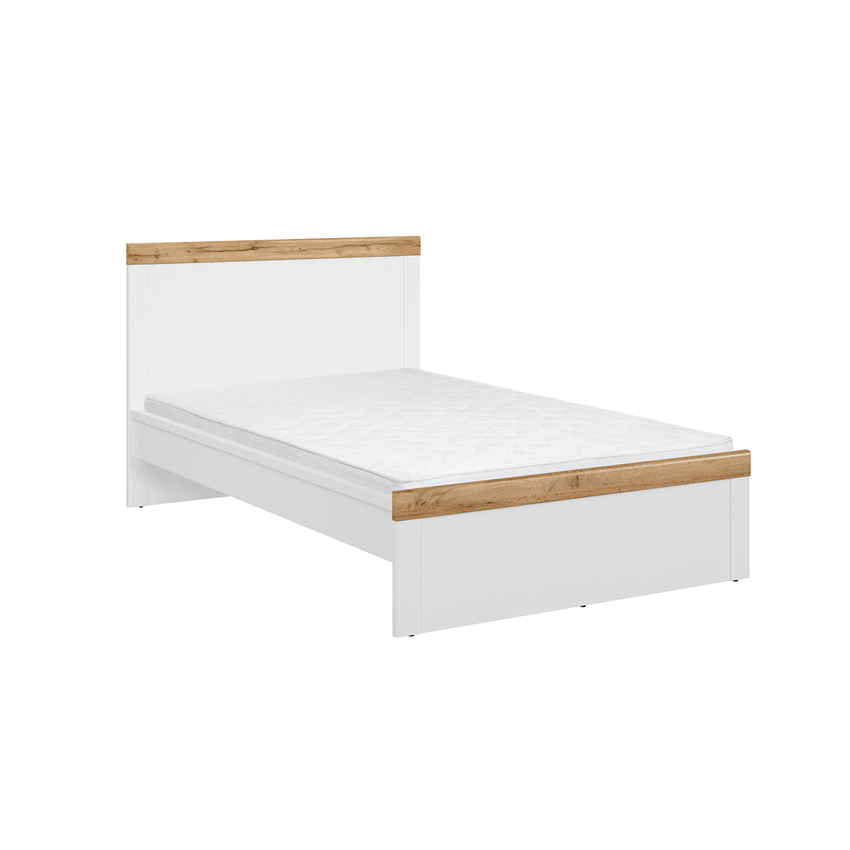 Lit 120x200 Hella Blanc et Bois - vue 3