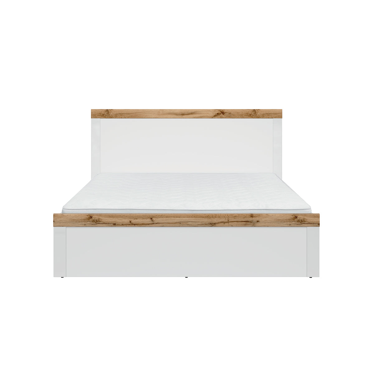 Lit 160x200 Hella Blanc et Bois - vue 3