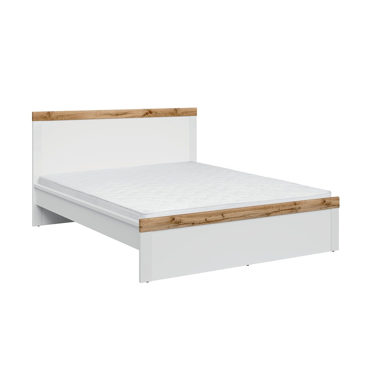 Lit 160x200 Hella Blanc et Bois - vue 4