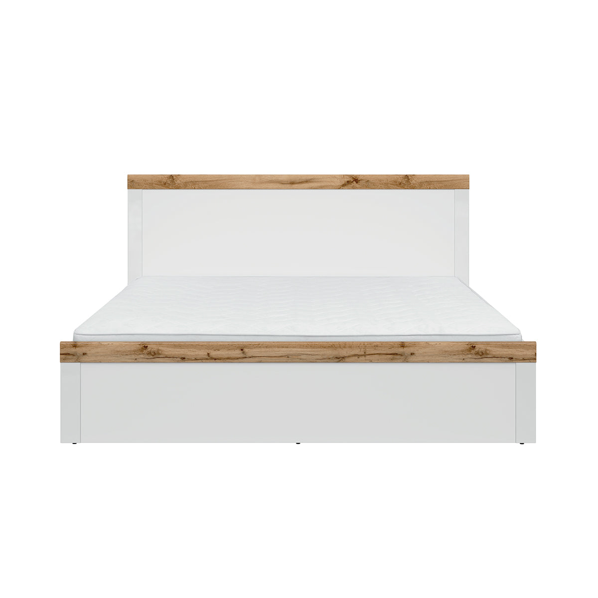 Lit 180x200 Hella Blanc et Bois - vue 3