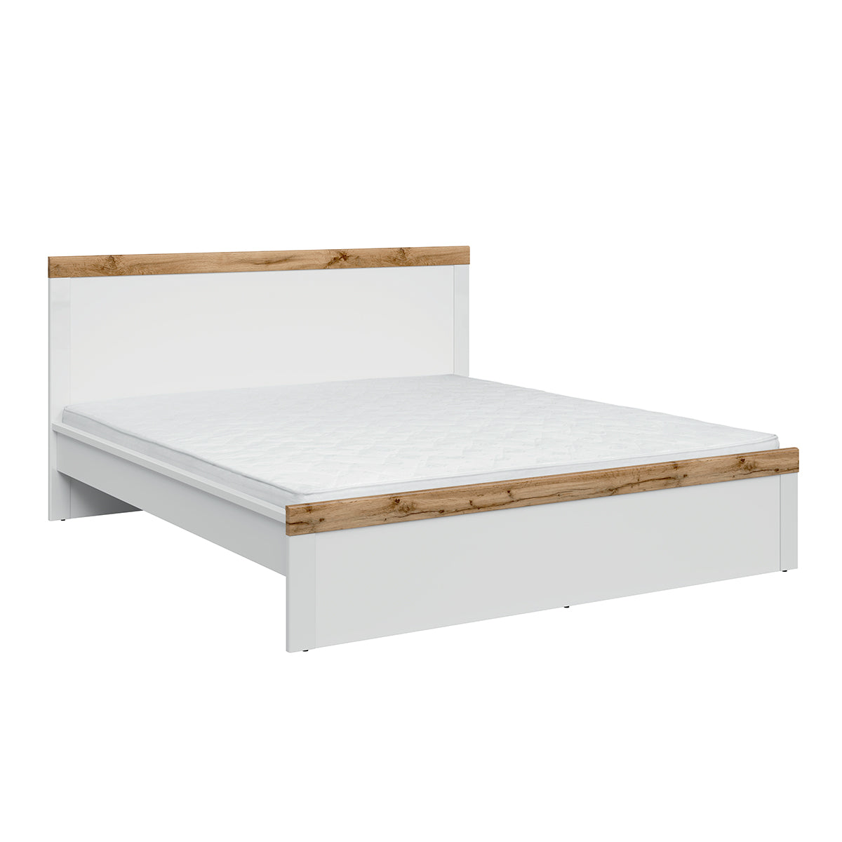 Lit 180x200 Hella Blanc et Bois - vue 4