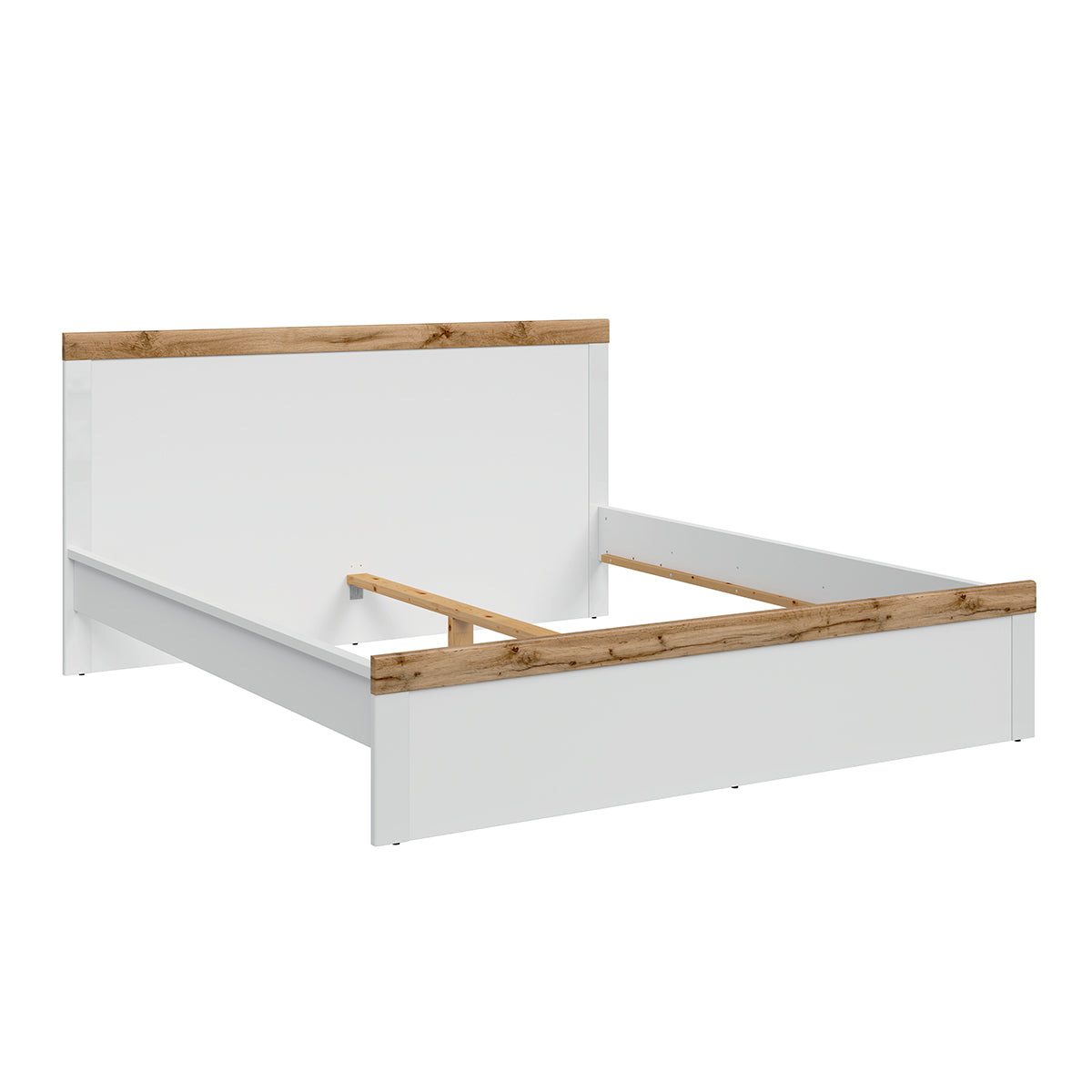 Lit 180x200 Hella Blanc et Bois - vue 2