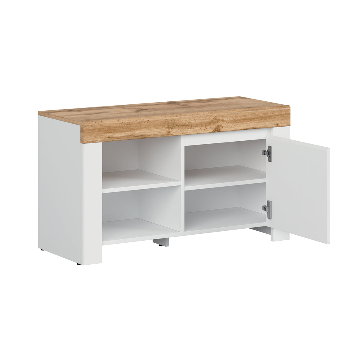 Meuble chaussures bas Hella Blanc et Bois - vue 3