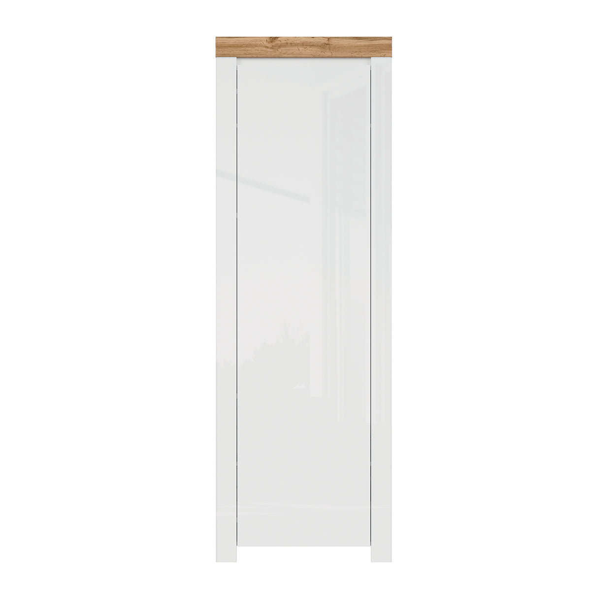 Meuble d'entrée 1 porte Hella Blanc et Bois - vue 2