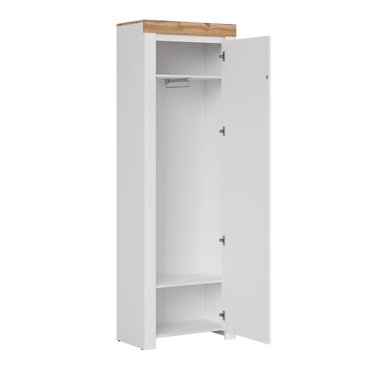 Meuble d'entrée 1 porte Hella Blanc et Bois - vue 3