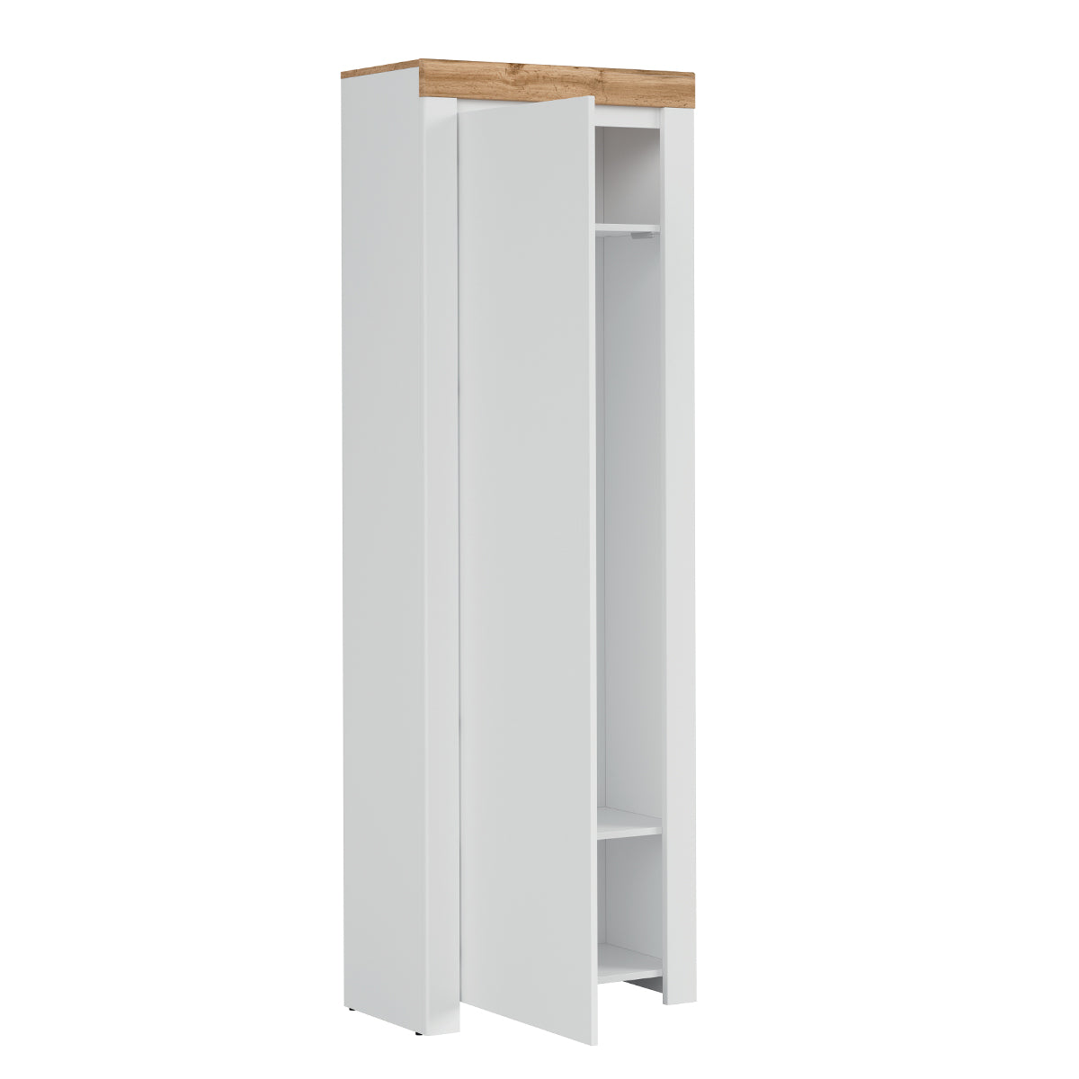 Meuble d'entrée 1 porte Hella Blanc et Bois - vue 4