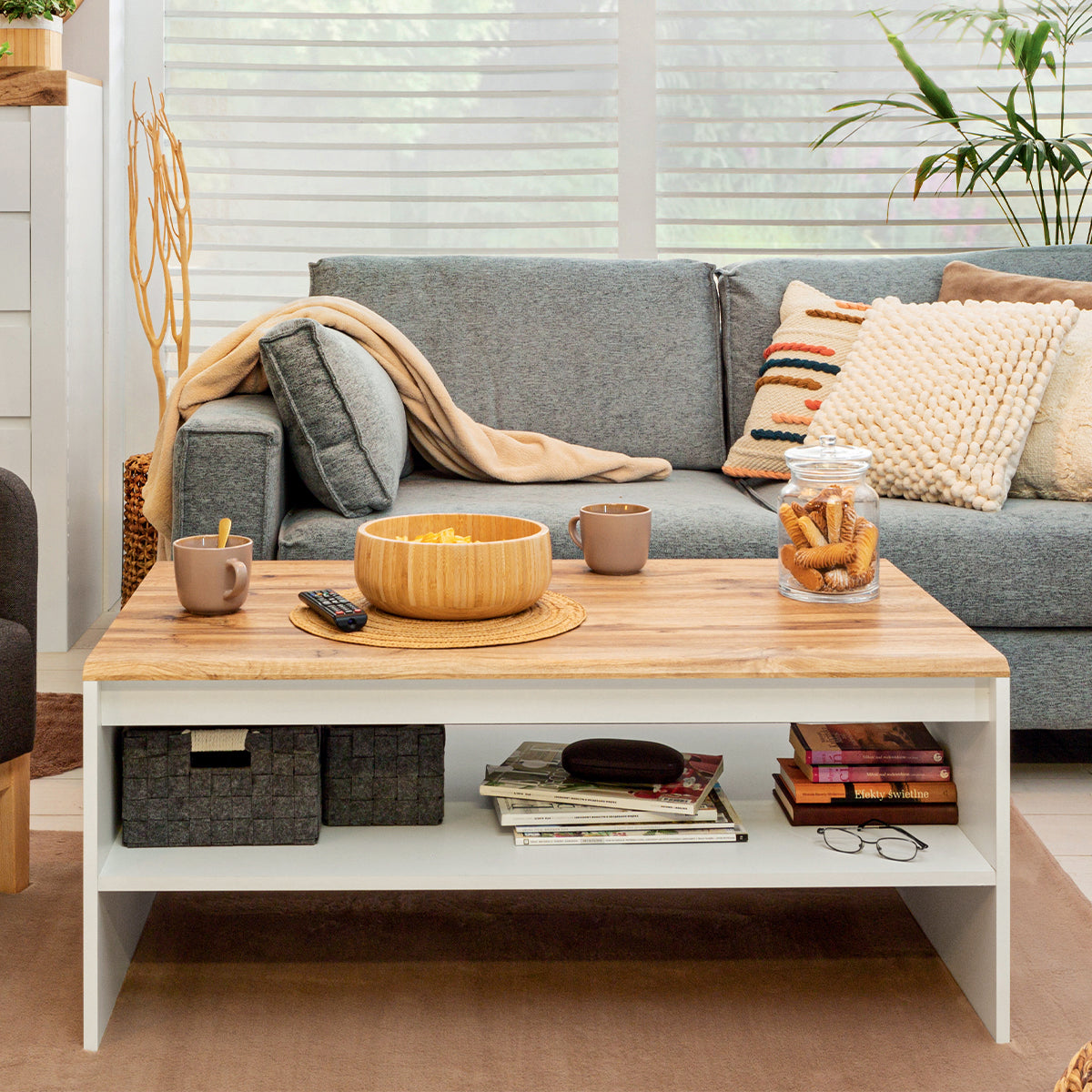 Table basse Hella Blanc et Bois - vue 3