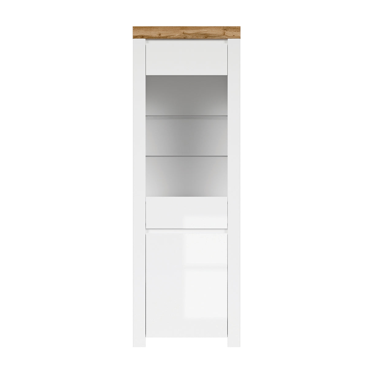 Vitrine 2 portes Hella Blanc et Bois - vue 2