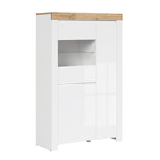 Vitrine 3 portes Hella Blanc et Bois