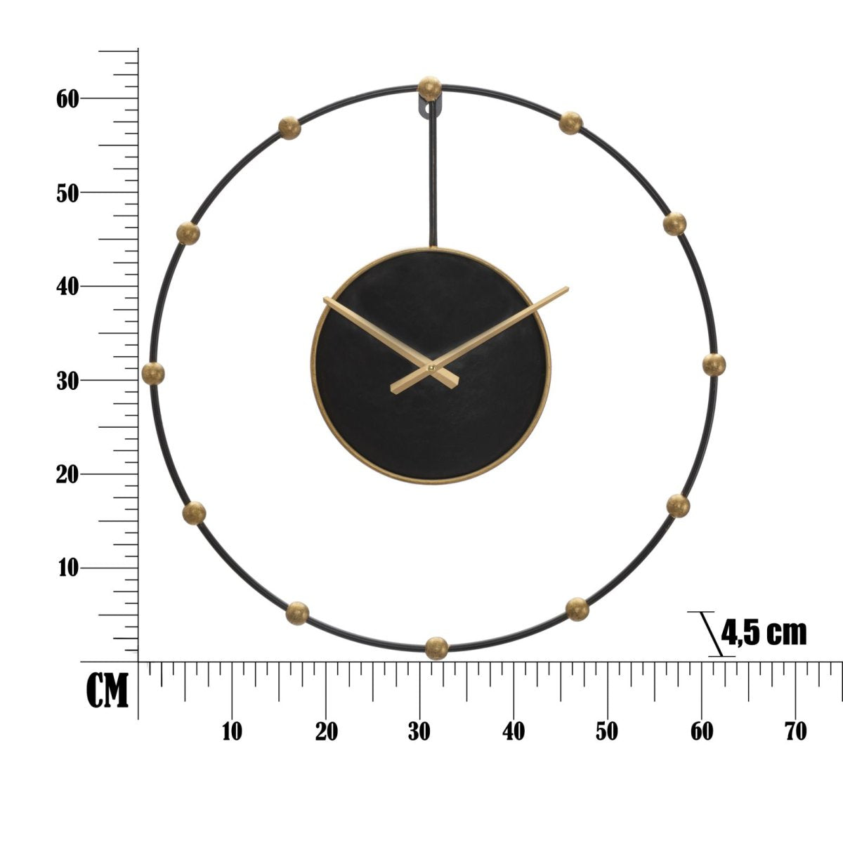 Horloge murale 61 cm Cesare Noir et Doré - vue 6