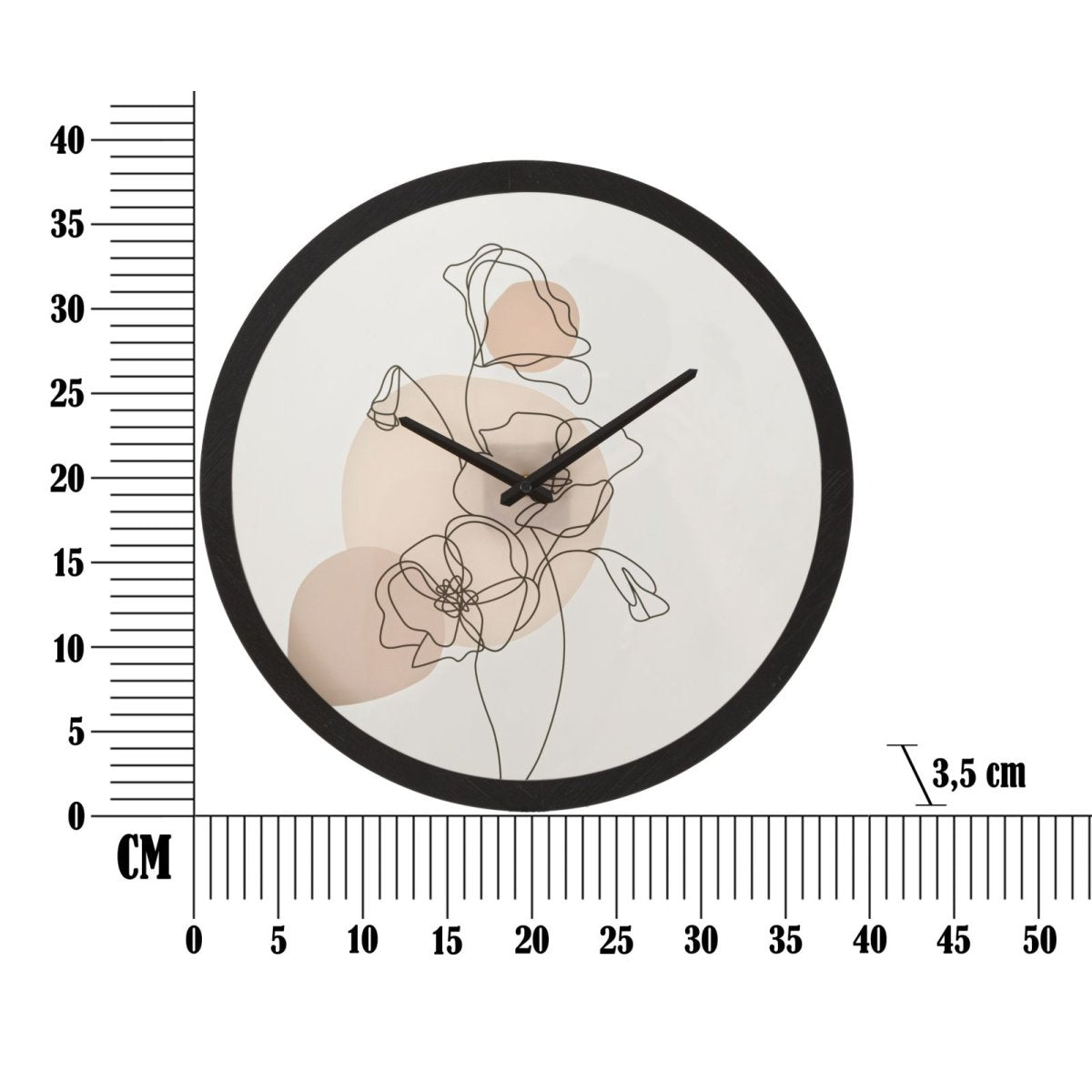 Horloge murale 40 cm Coquelicot Calliope Blanc et Noir - vue 5