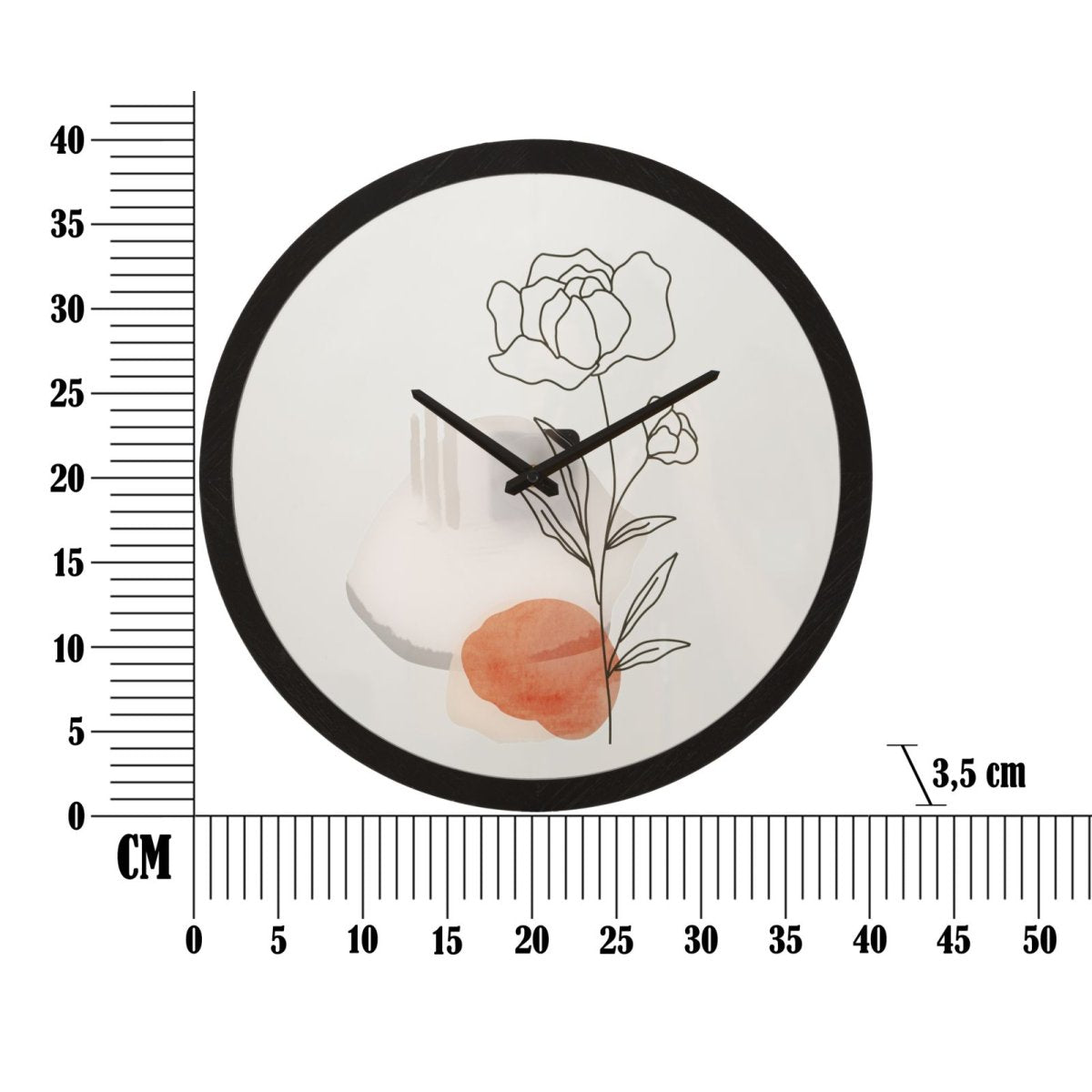 Horloge murale 40 cm Rose Calliope Blanc et Noir - vue 6