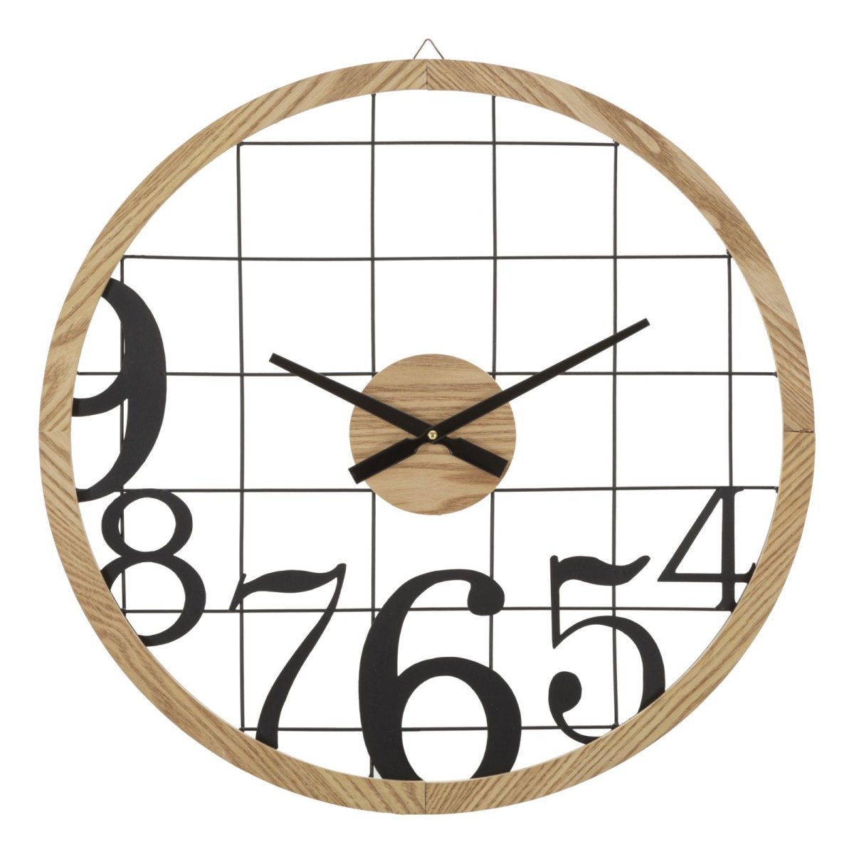 Horloge murale 60 cm Adhemar Noir et Bois - vue 2