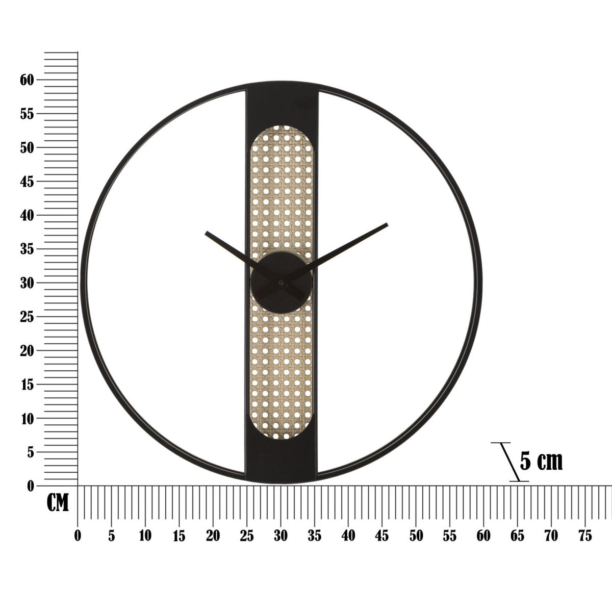 Horloge murale 60 cm Barnaby Noir et Bois - vue 6