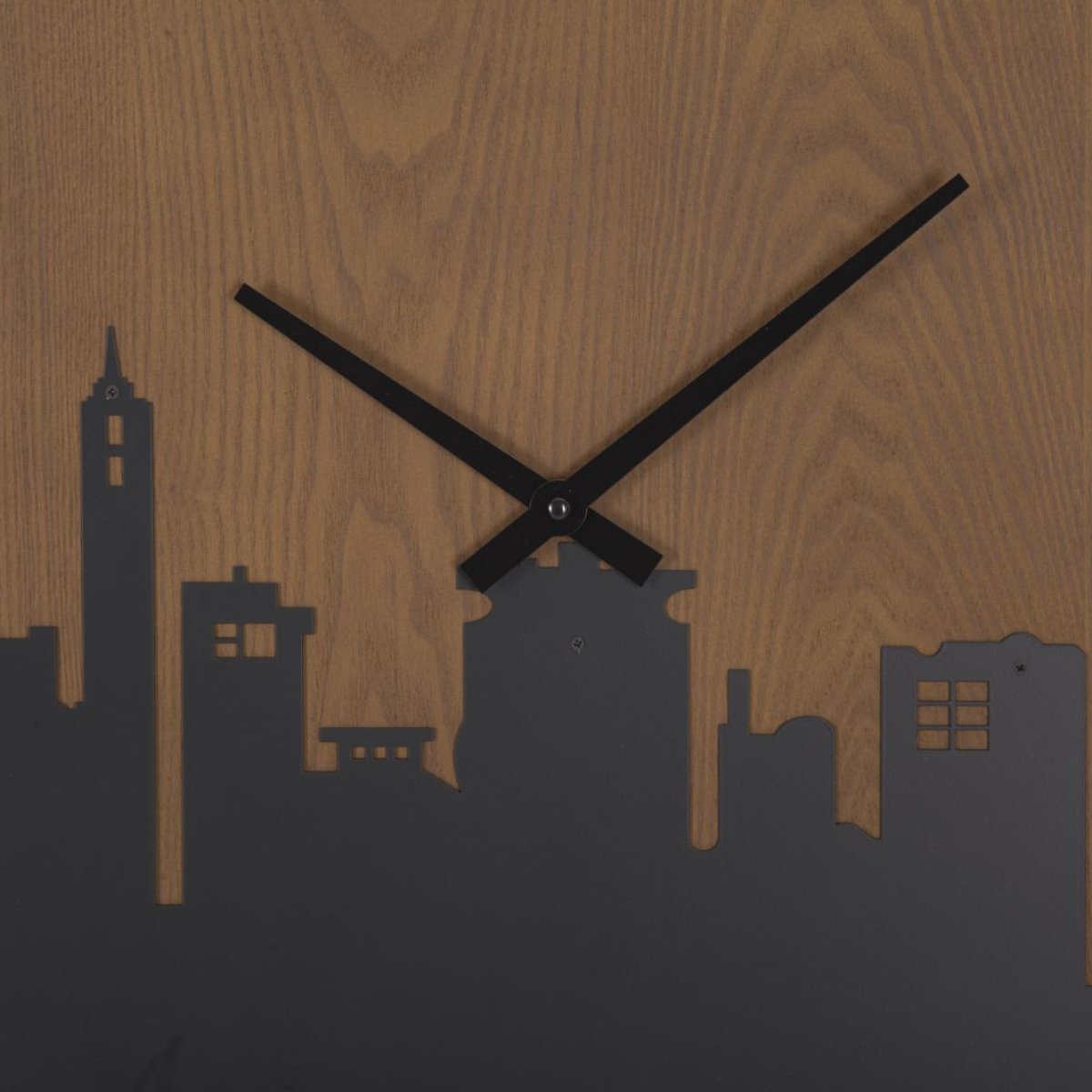 Horloge murale 60 cm City Noir et Bois - vue 4