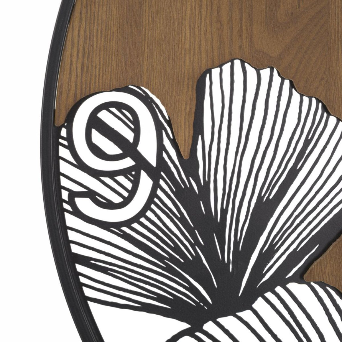 Horloge murale 60 cm Fauna Noir et Bois - vue 4