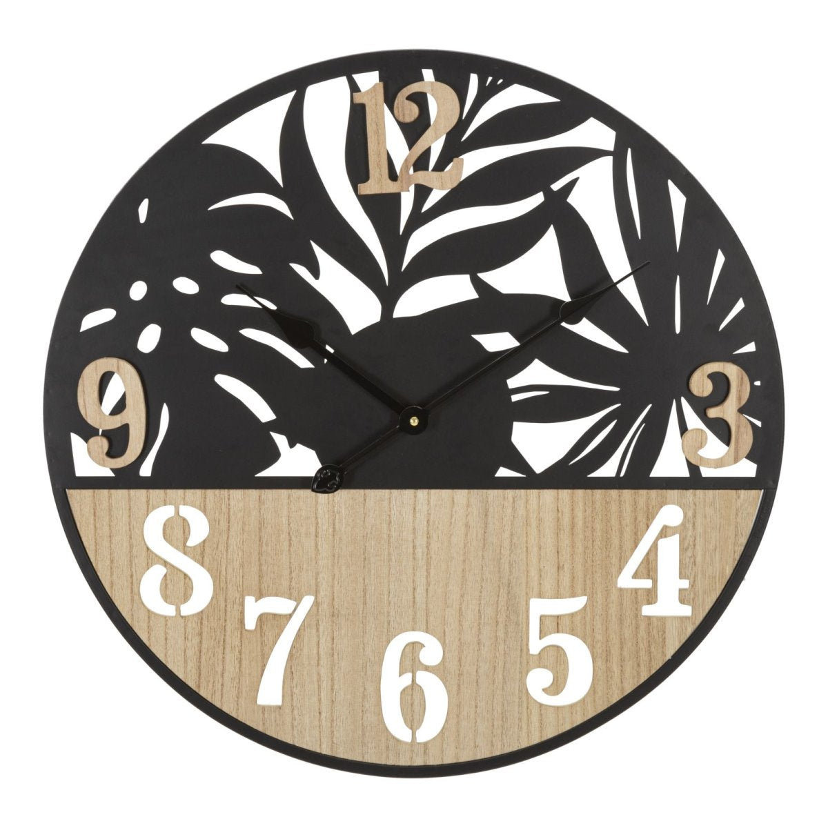 Horloge murale 60 cm Ignace Noir et Bois - vue 2
