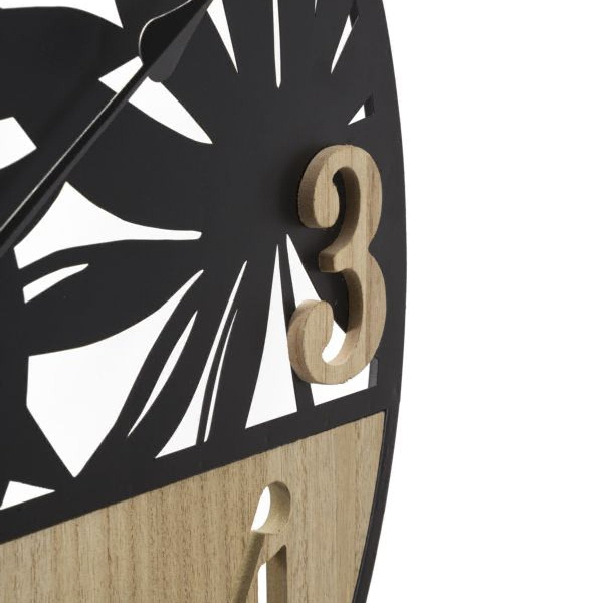 Horloge murale 60 cm Ignace Noir et Bois - vue 3