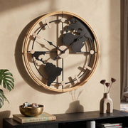 Horloge murale 60 cm Mondo Noir et Doré
