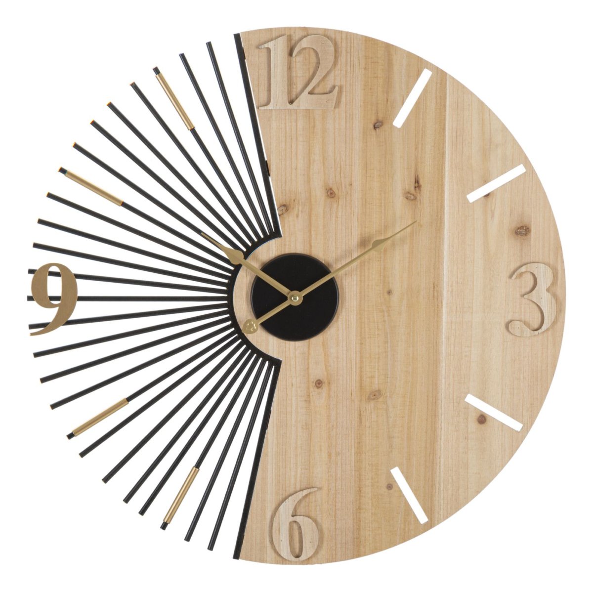 Horloge murale 60 cm Ottavia Bois et Noir - vue 2