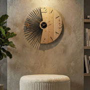 Horloge murale 60 cm Ottavia Bois et Noir