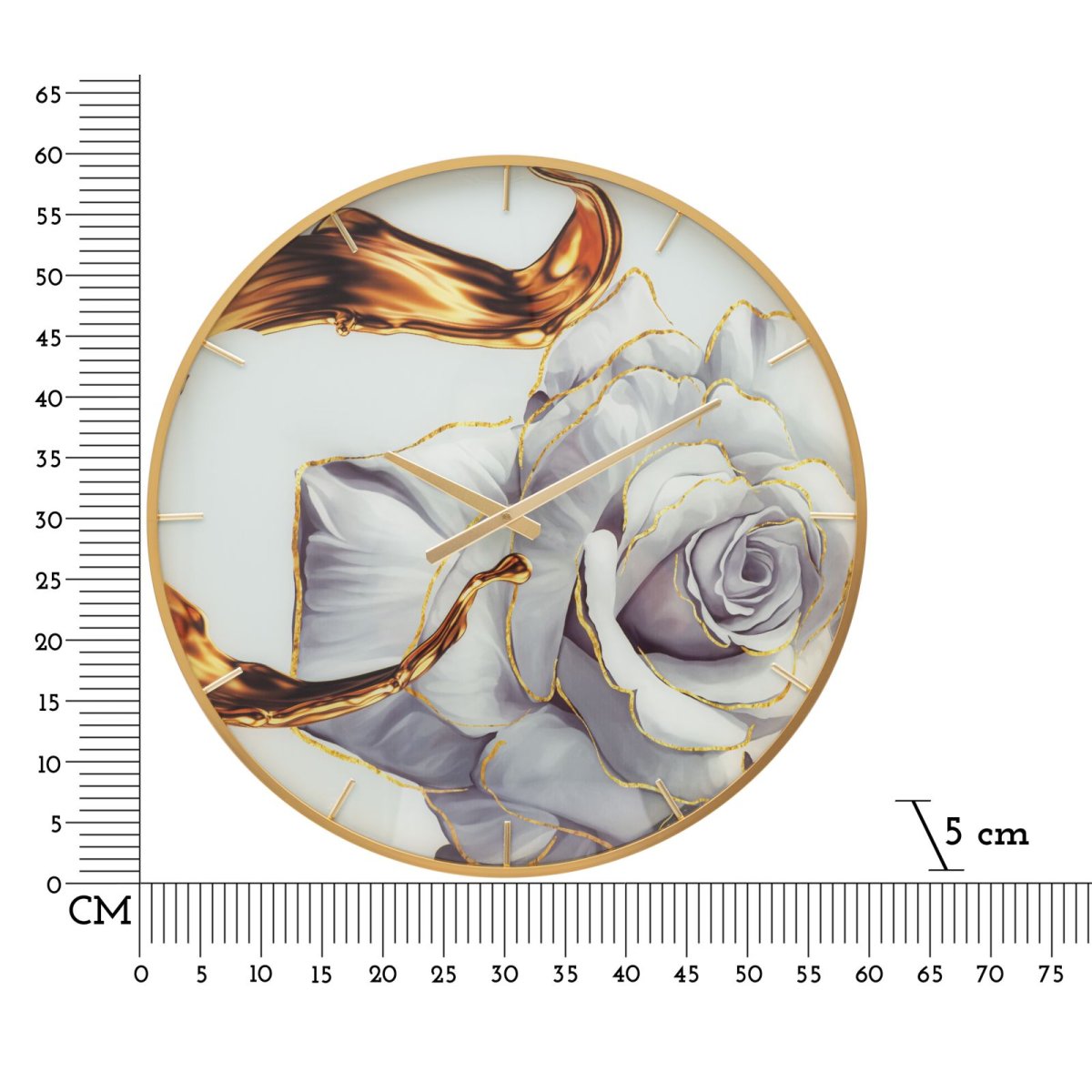 Horloge murale 60 cm Rosie Doré et Gris - vue 6