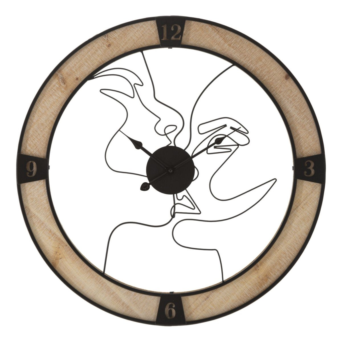 Horloge murale 60 cm Vesta Bois et Noir - vue 2