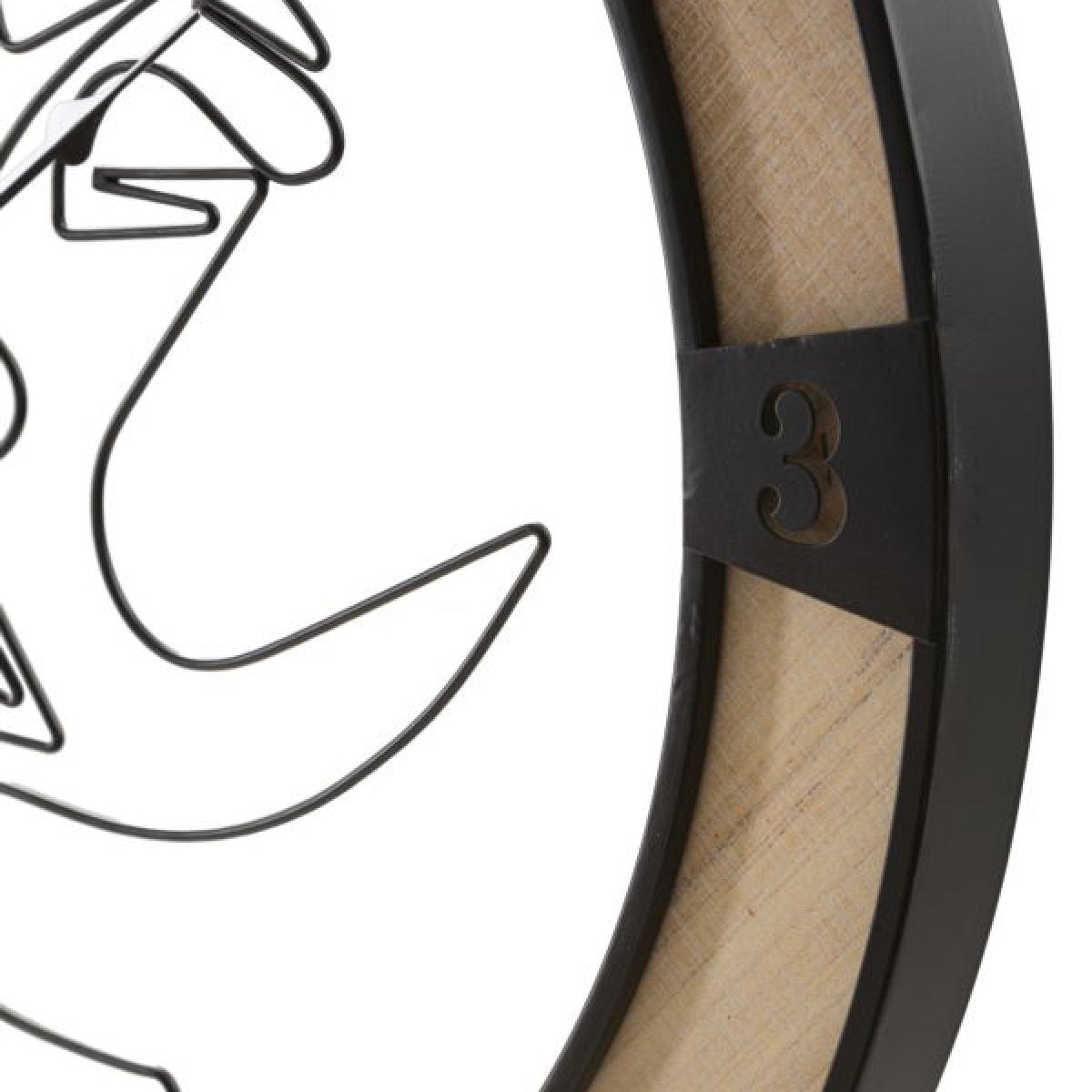 Horloge murale 60 cm Vesta Bois et Noir - vue 4