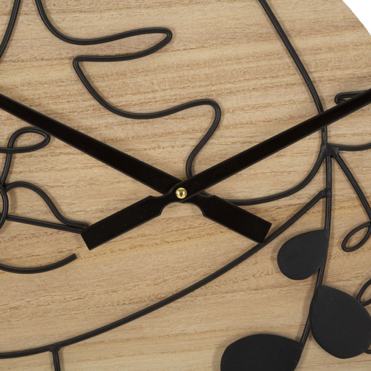Horloge murale 60 cm visage de face Pomona Bois et Noir - vue 3