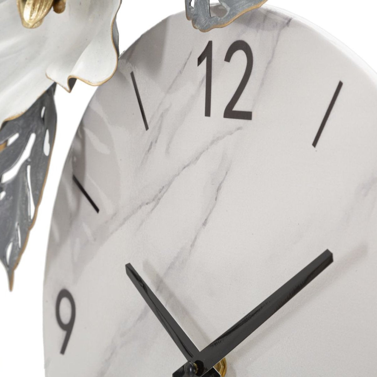 Horloge murale 64 cm Acanthe Blanc et Argenté - vue 3