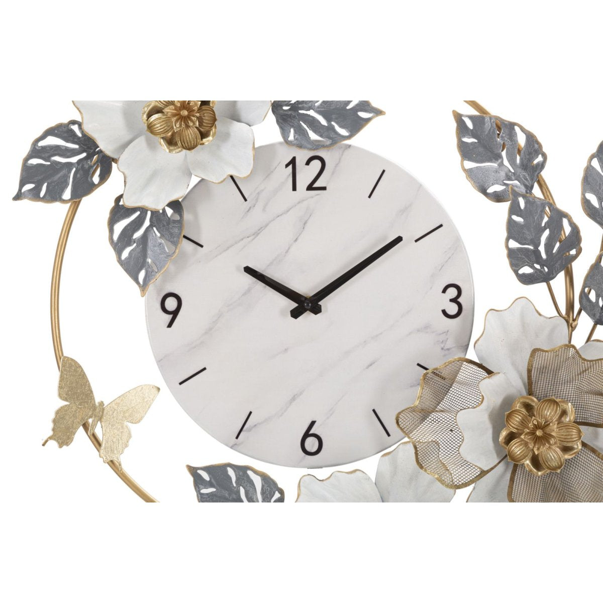 Horloge murale 64 cm Acanthe Blanc et Argenté - vue 5