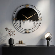 Horloge murale 66 cm Amadeo Noir et Doré
